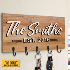 Our Family Name Custom Gift Personalized Key Holder