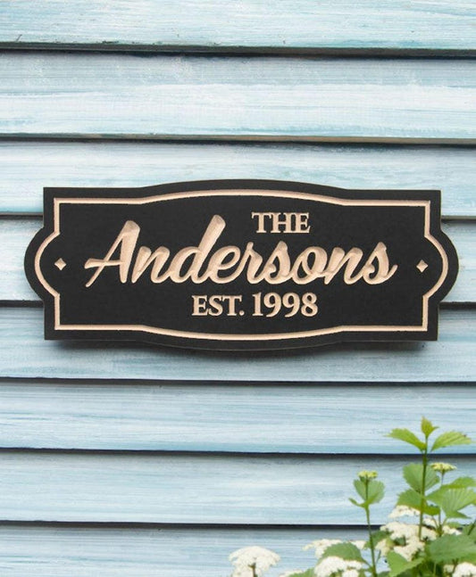 15"x6" Family Name Plaque, Gift for home