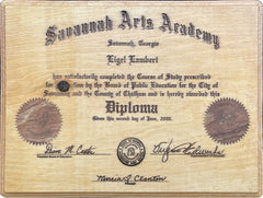 Custom Engraved Diploma, Certificate or Degree On Wood Plaque, High School, University, Personalized Gift, Gift for your graduate