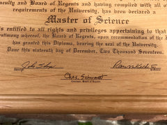 aser Engraved Diploma Certificate 9x12in, Unique Diploma Display,