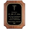 Genuine Walnut notched Corner Plaque with Brass Engraving Plate 3 Sizes Available