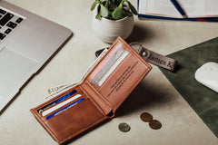 Personalized Wallet, Mens Wallet, Engraved Wallet, Leather Wallet, Custom Wallet, Gift for Men, Gift for Him, Gift for Dad, Groomsmen Gif