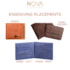 Personalized Wallet, Mens Wallet, Engraved Wallet, Leather Wallet, Custom Wallet, Gift for Men, Gift for Him, Gift for Dad, Groomsmen Gif